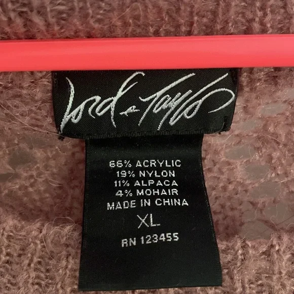 Lord & Taylor Alpaca Mohair Blend Open Knit Pullover Sweater XL - Picture 2 of 2